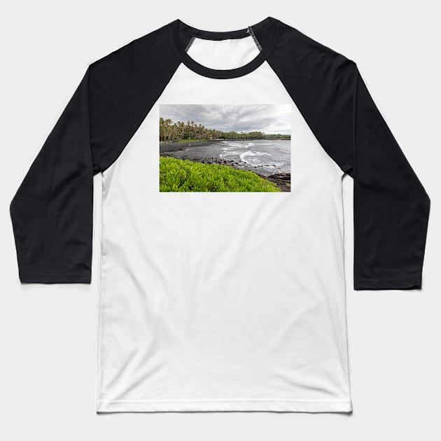 Black Sand Beach, Hawaii, USA (C044/3121) Baseball T-Shirt by SciencePhoto